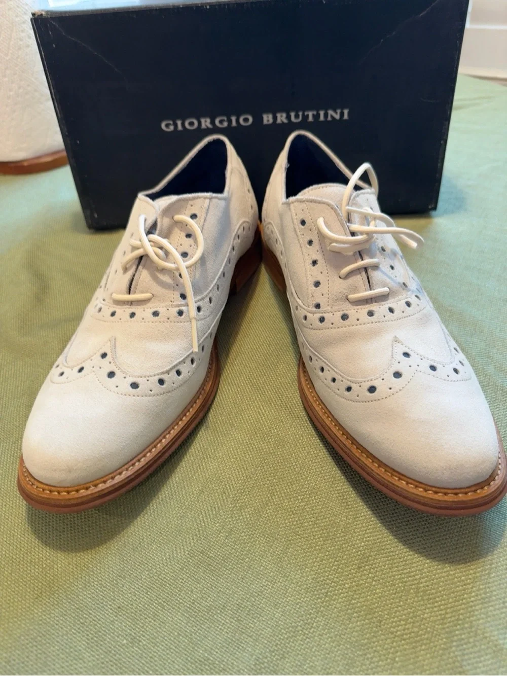 🤍 Giorgio Brutini Ice Suede Wingtip Oxfords – New in Box